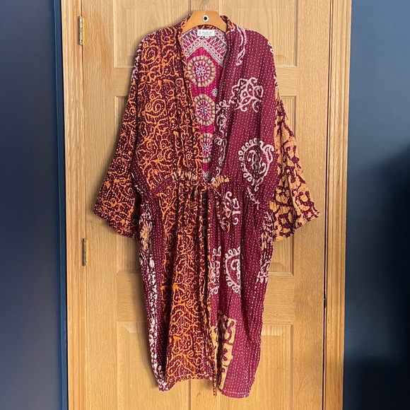 Kantha Bae Jackets & Blazers - Kantha Bae Rasgulla Sari Serenity Duster Women’s One Size